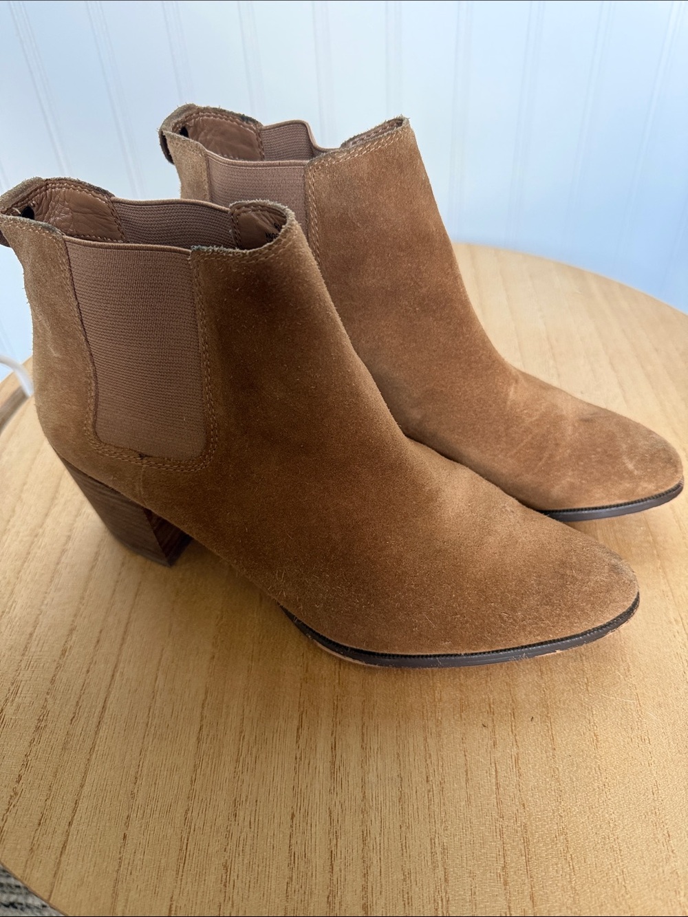 Anne Klein Suede Chelsea Ankle Booties - Brown